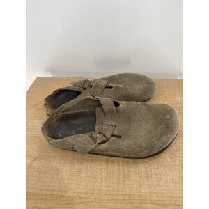 BIRKENSTOCK Boston Soft Footbed Tan Suede Leather Comfort Clogs Shoes MENS 10 43
